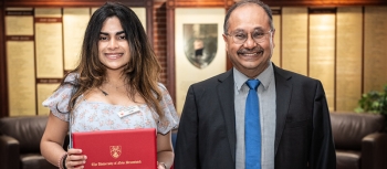 Canadian University Dubai transfer student received prestigious UNB honour